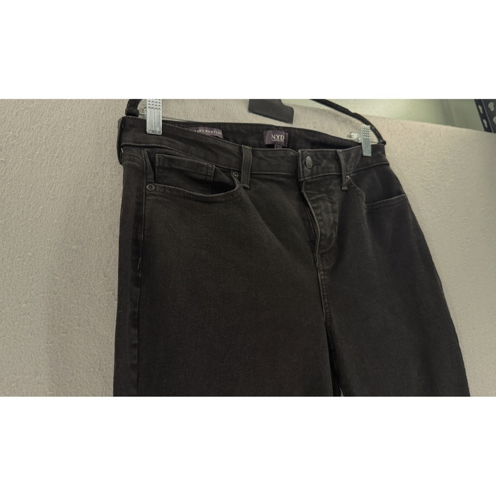 NYDJ Jeans Womens 10 Barbara Bootcut Lift-Tuck Denim Black Wash Denim Stretch - Picture 3 of 14